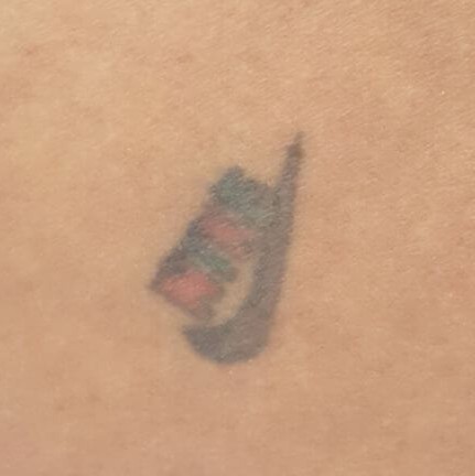 colorful Nike tattoo