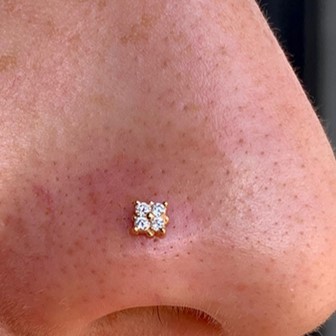 studded nose piercing