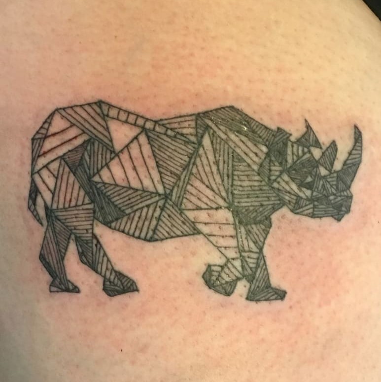 Tattoo of a patterned rhino