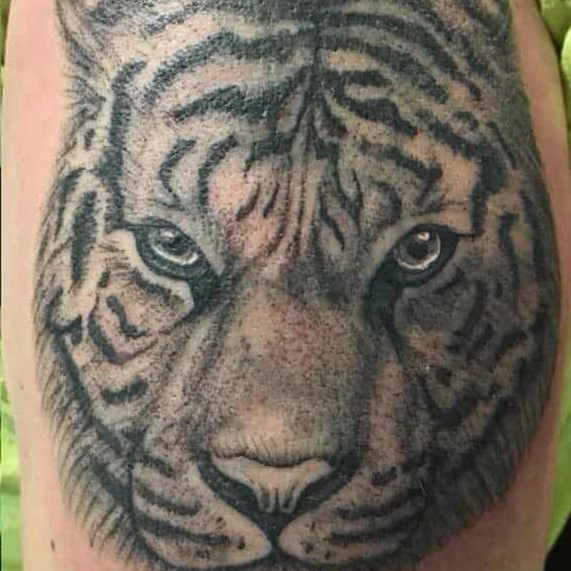 Tattoo of a detailed tiger